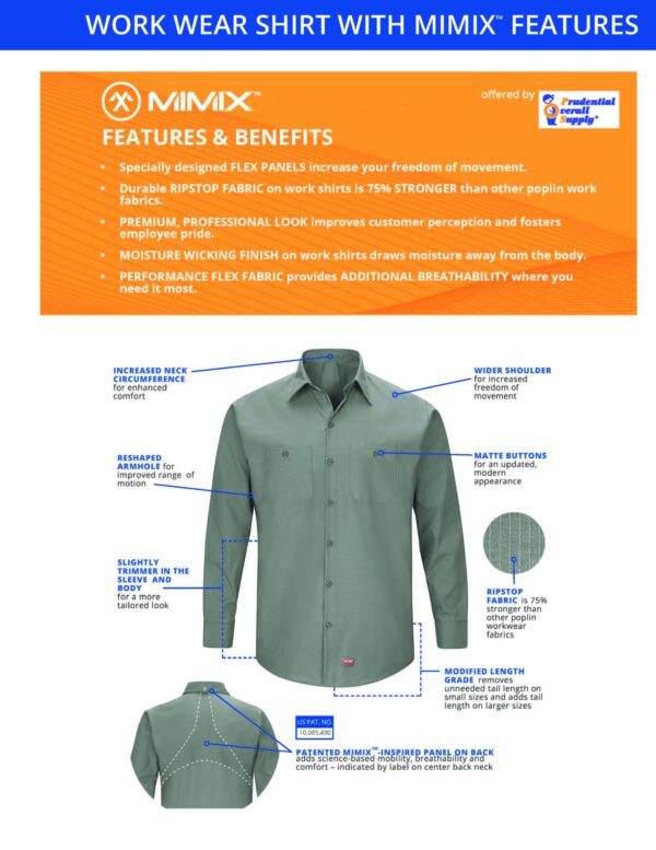 WORK WEAR SHIRT WITH MIMIX™ Features