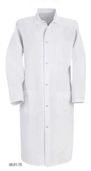 Unisex Gripper Front White Butcher Coat