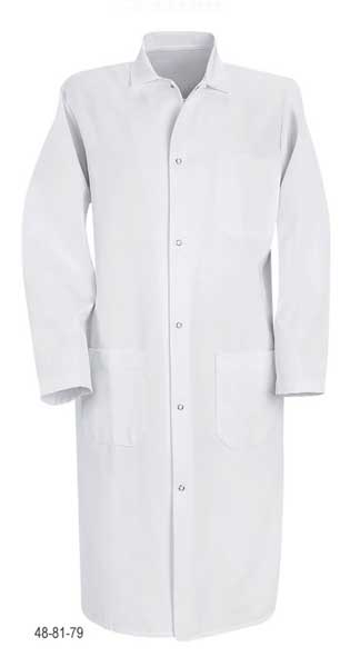 Unisex Gripper Front White Butcher Coat