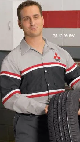 Light Gray w/ Red Stripes Mitsubishi Technician Shirt
