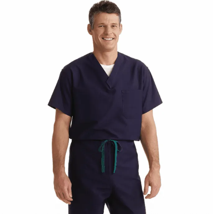 Man Wearing Navy Medical Scrubs