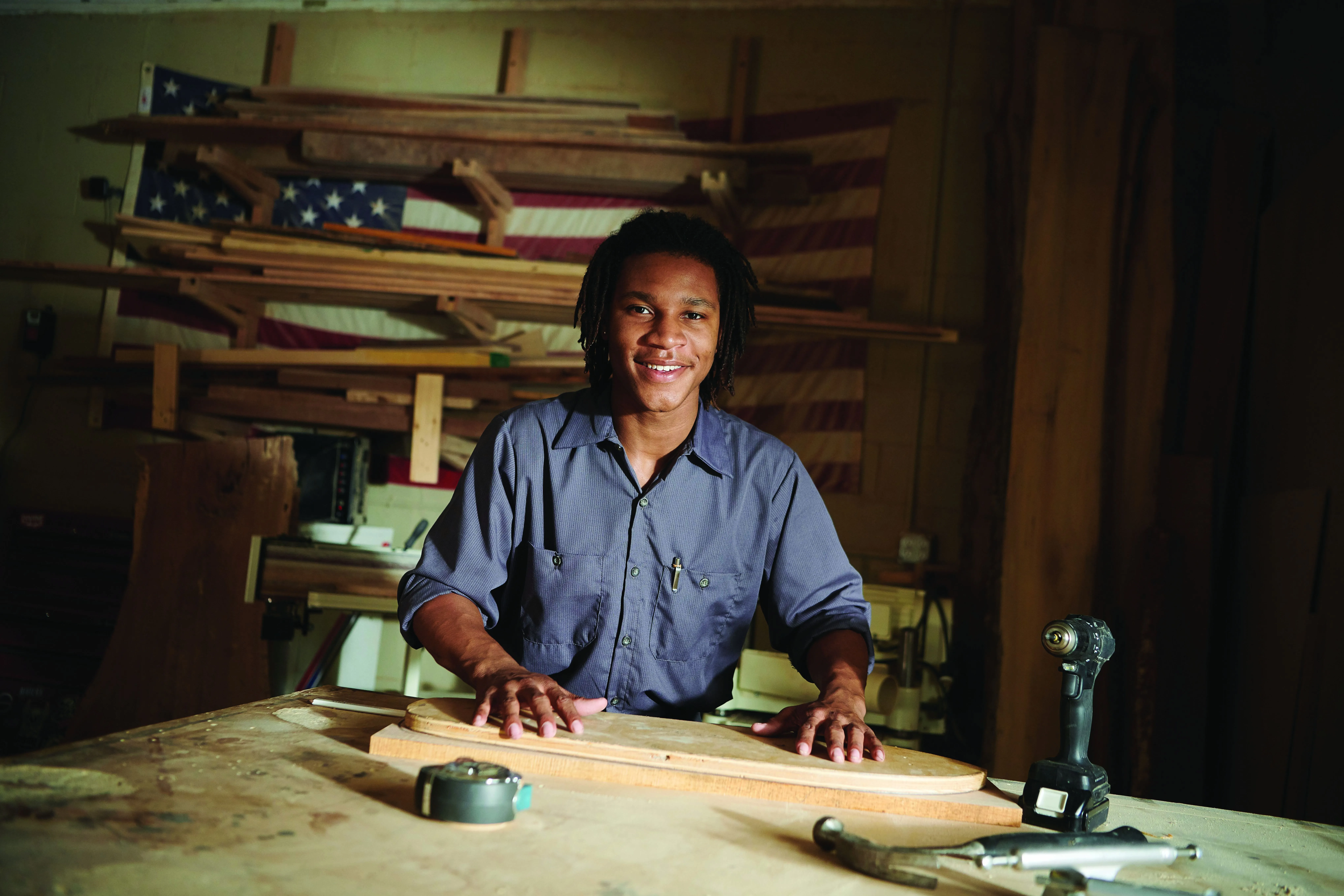 Men's Geometric Micro-Check Work Shirt