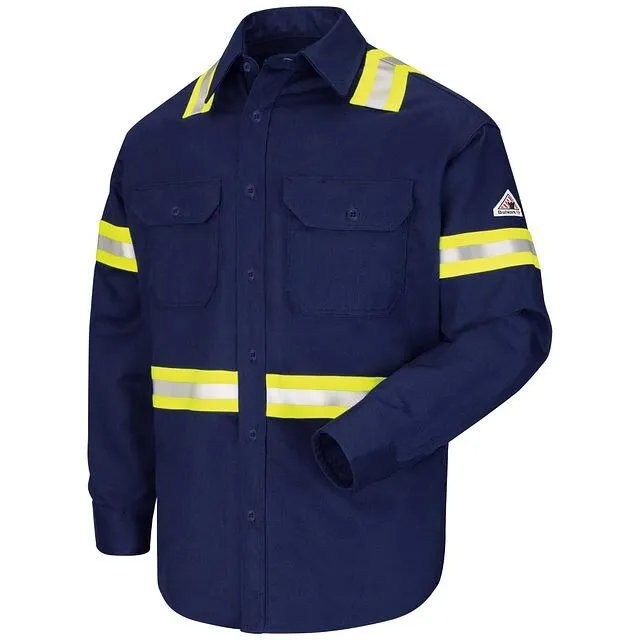 BULWARK MEN’S MIDWEIGHT FR ENHANCED VISIBILITY SHIRT