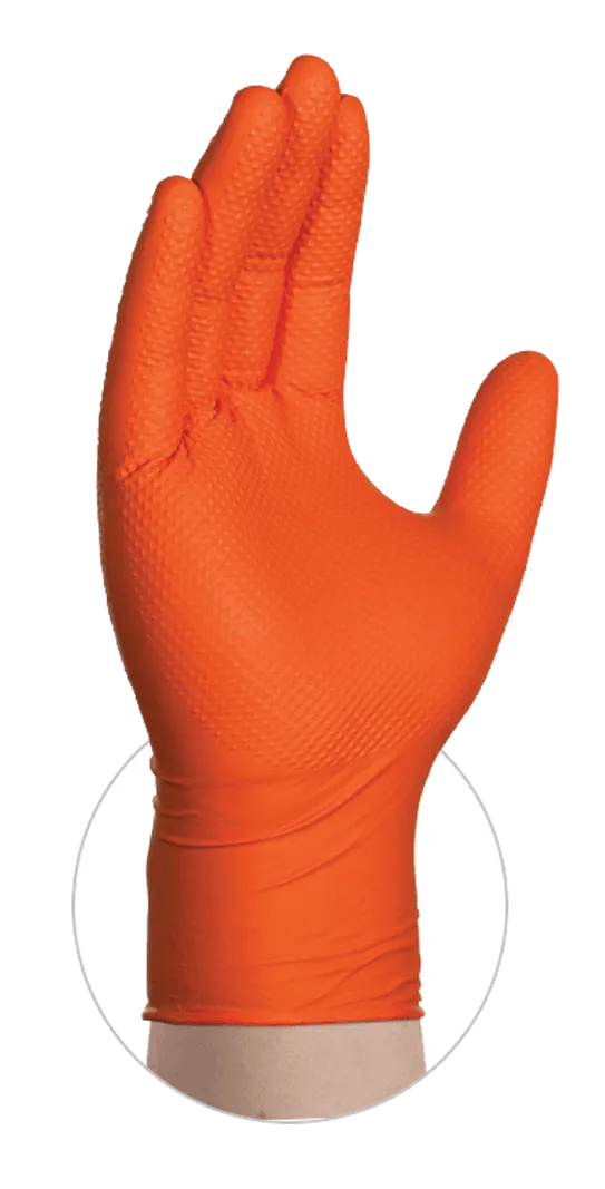 NITRILE DISPOSABLE GLOVES (orange)