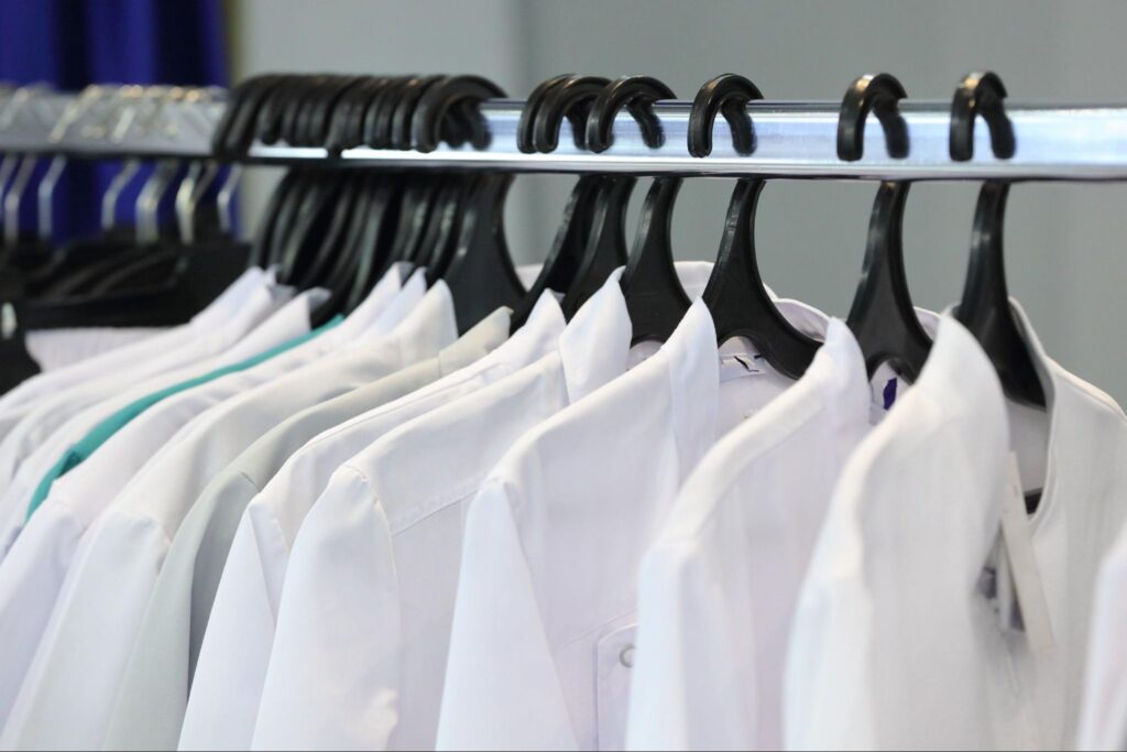 Clean Lab Coats Laundered by Prudential Overall Supply