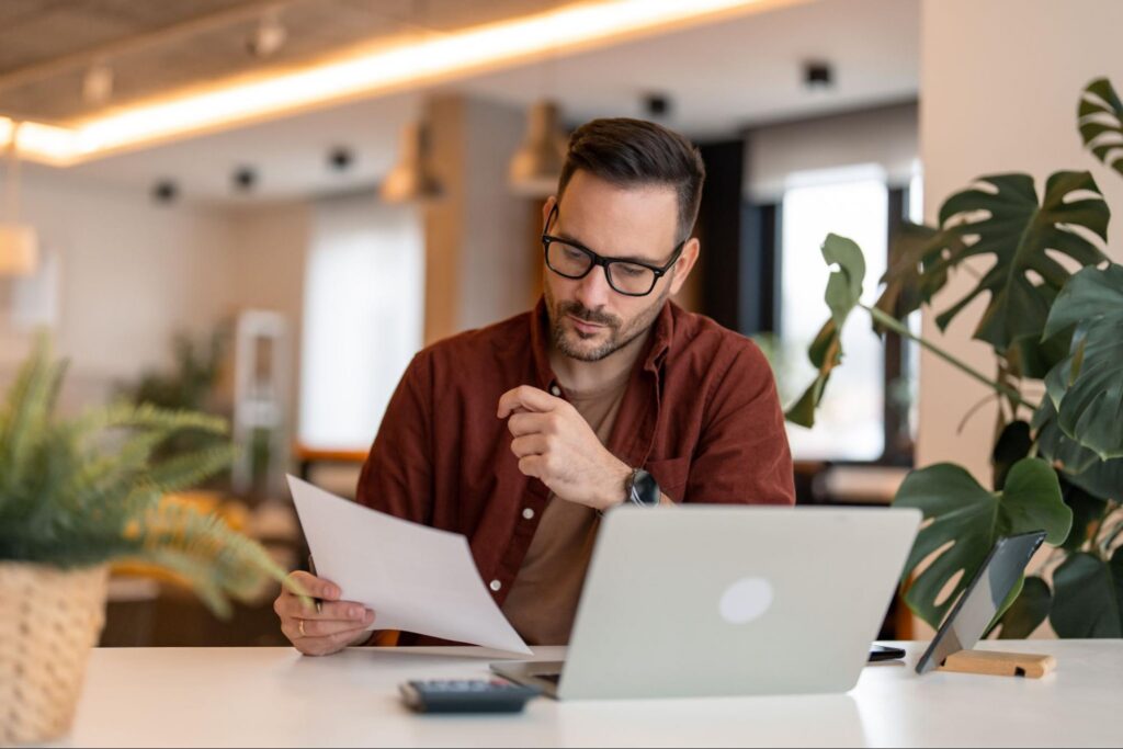 Man Evaluating the Customer Service at a Work Uniform Company