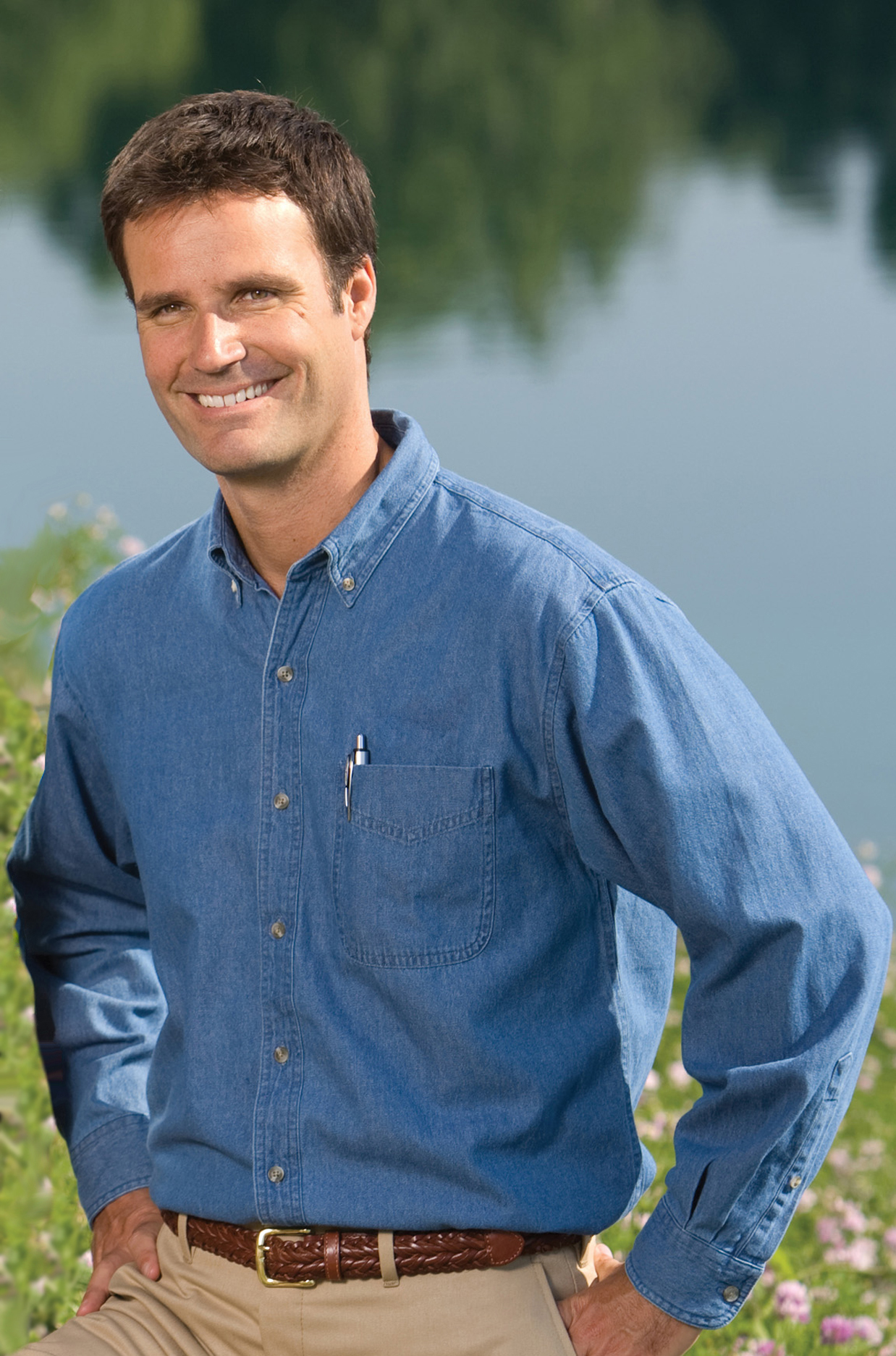 blue jean work shirts