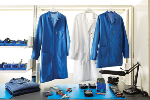 ESD Technician Lab Coats - Blue & White Coverings