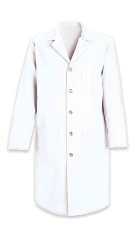 White Unisex Button Closure Lab Coat