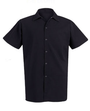 Black Unisex Short Sleeve Cook Shirt