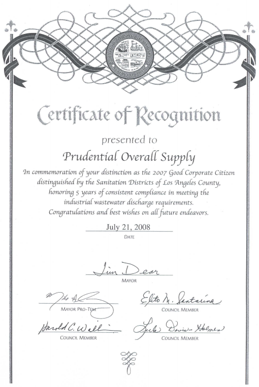 City of Carson Recognizes Prudential's Carson Plant