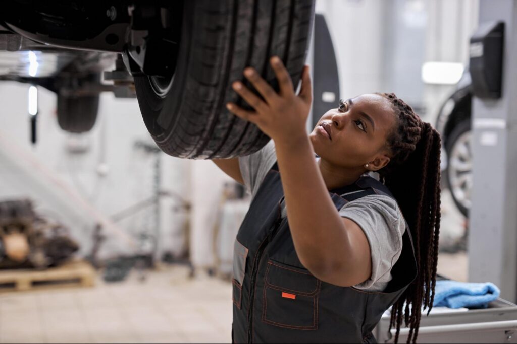 Car Mechanic Wearing an Industrial Uniform