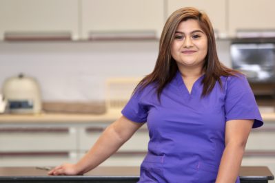 female nurse in medical clinic.