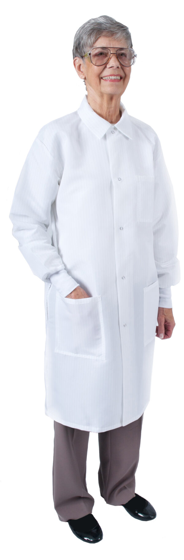 Denline Unisex Long (41”) Lab Coat - White