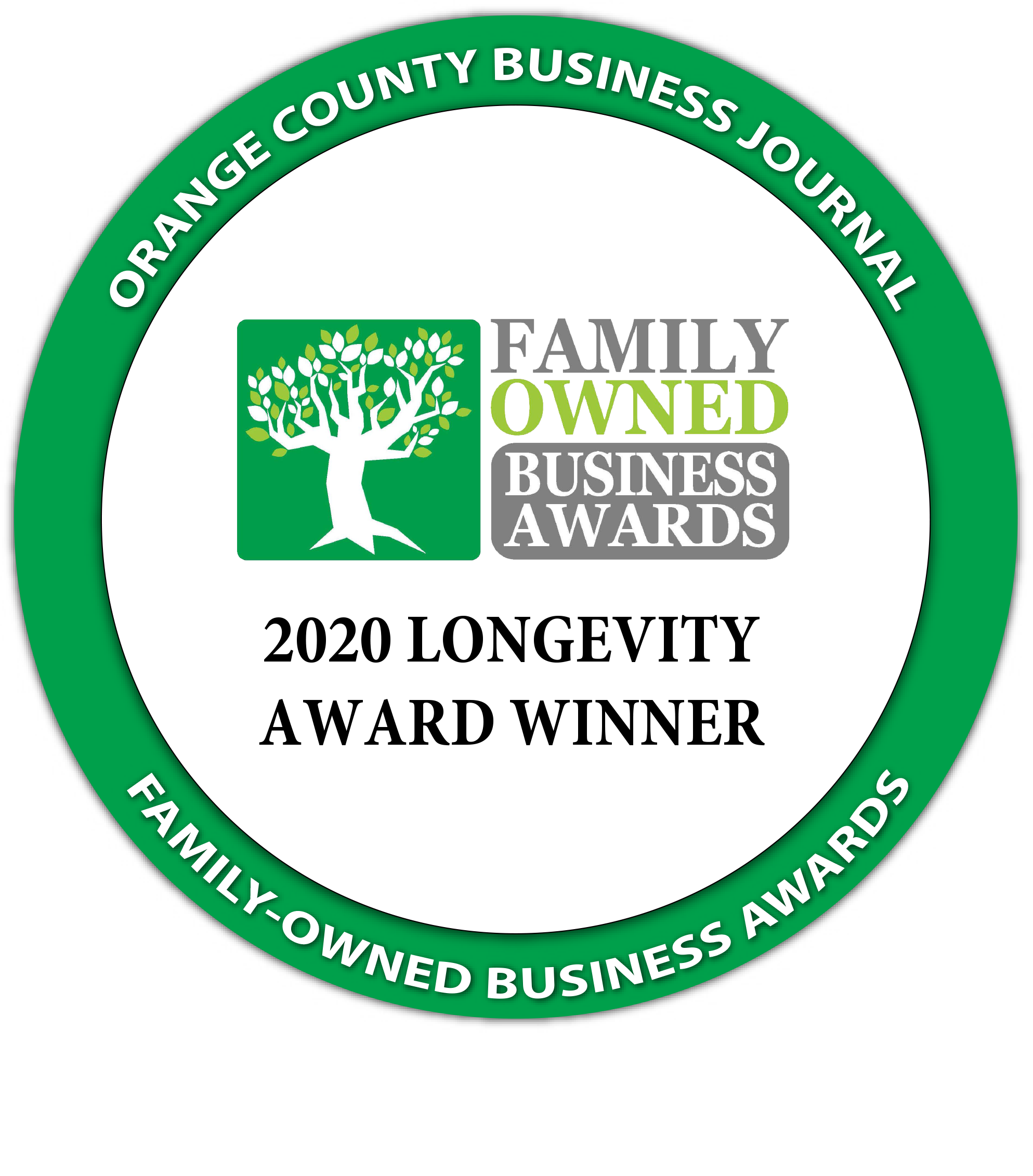 Orange County Business Journal’s 2020 Top Family Owned Business Longevity Award