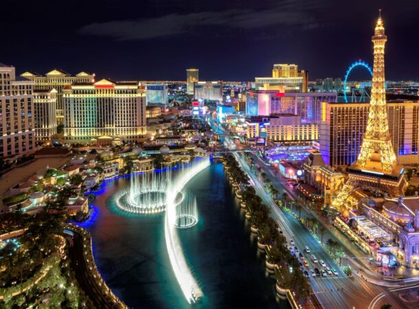 Las Vegas strip, Aerial view