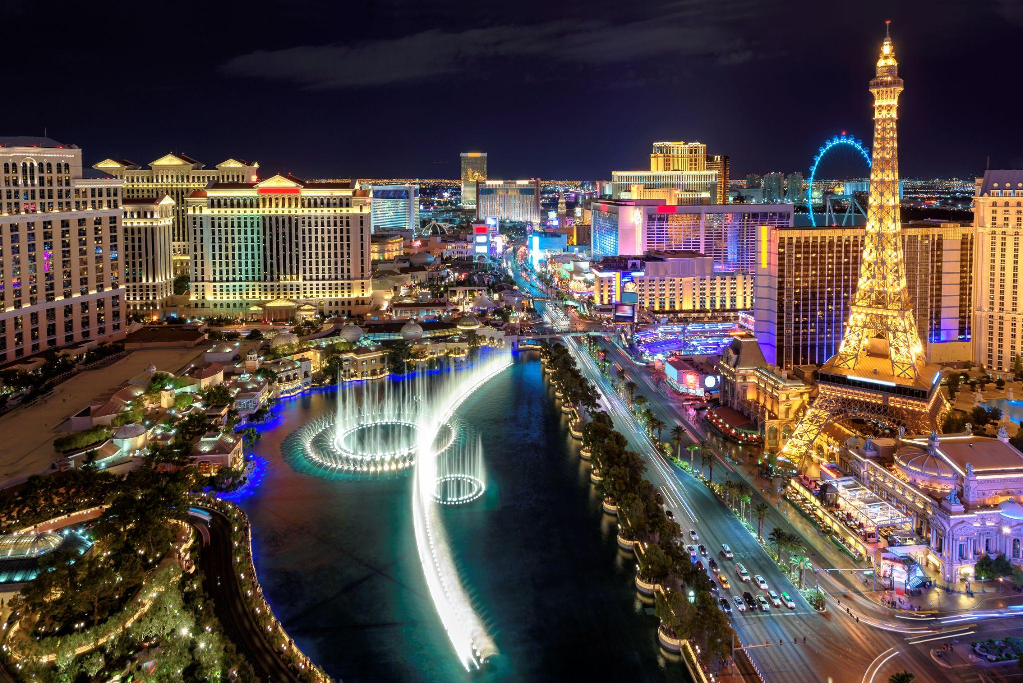 Las Vegas strip, Aerial view