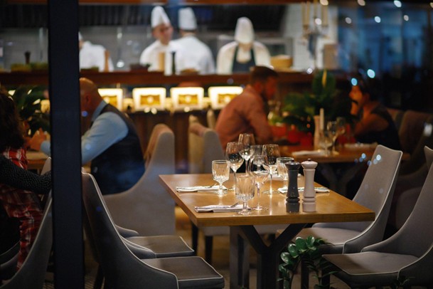 Tables Centered in the Middle of the Restaurant