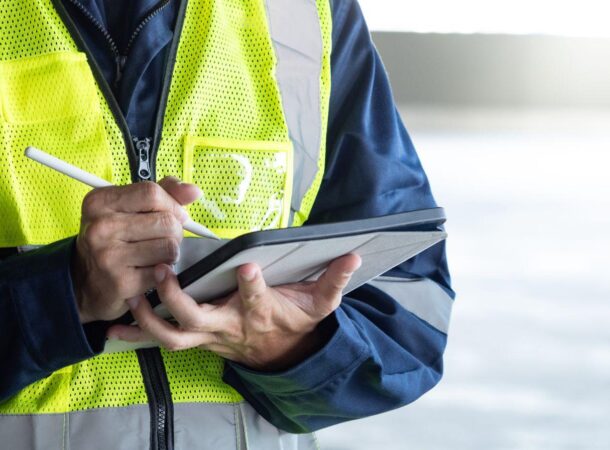 Man doing OSHA FR clothing requirements assessment
