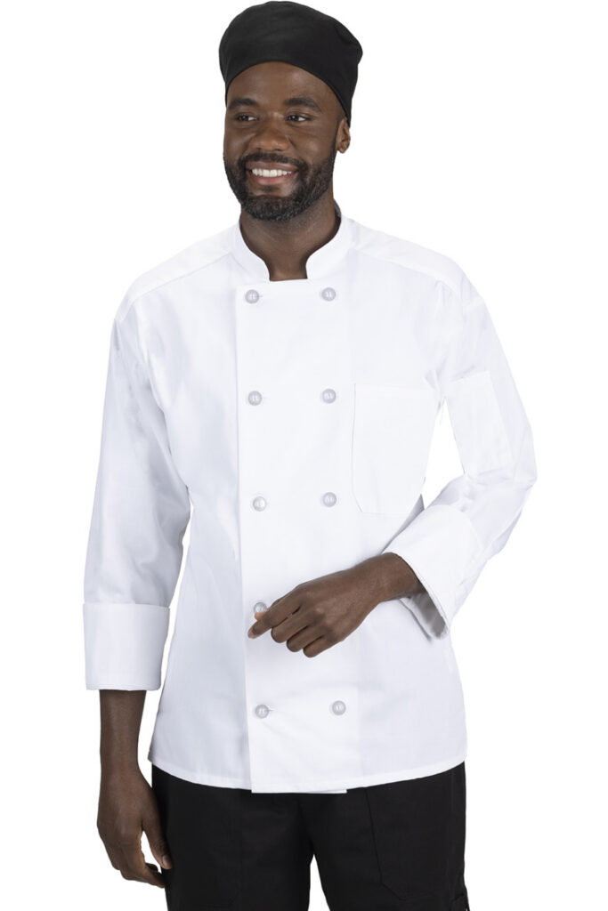 Man Wearing a White Chef Coat