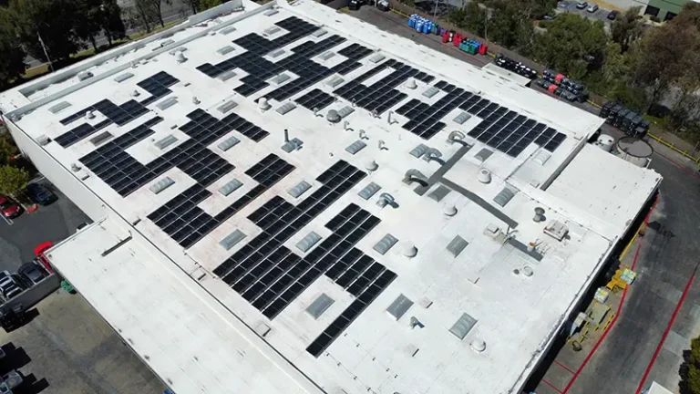 Irvine plant roof with solar panels