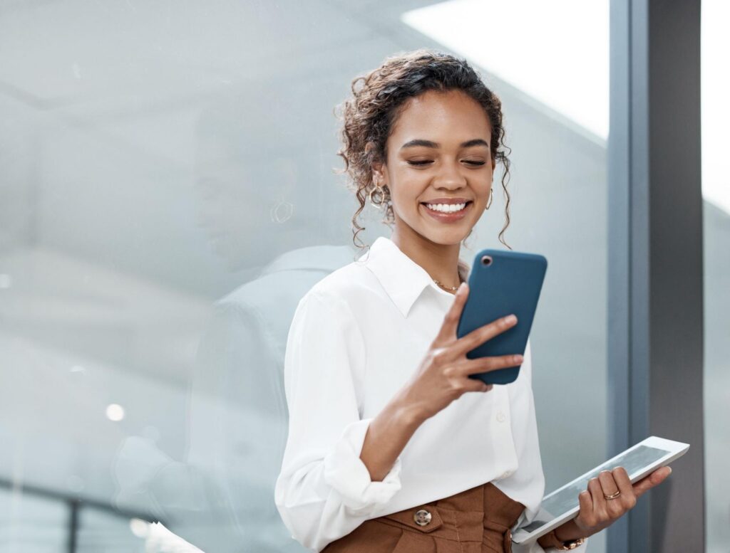 Woman That's at Work on Her Phone